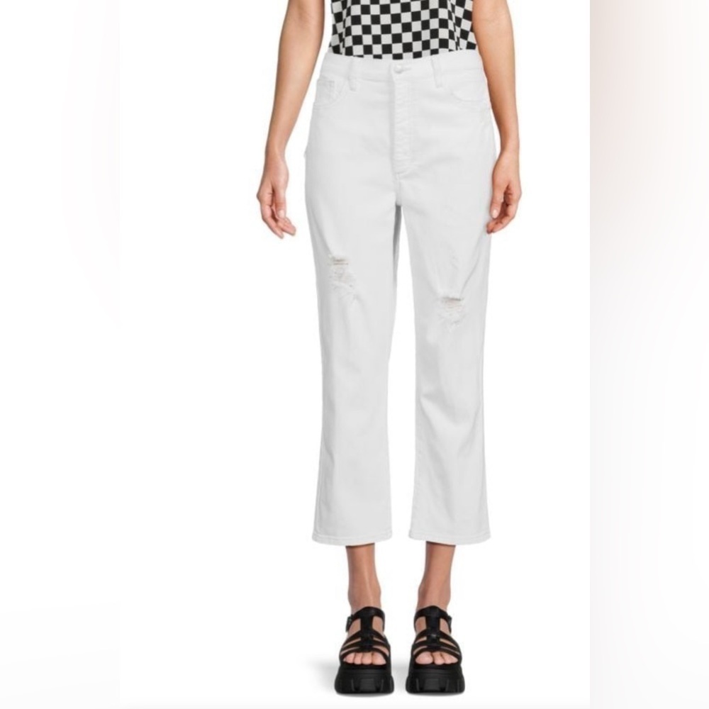 Joe’s Jeans Og High Rise Cropped Esti Straight Jeans White Size 25 New